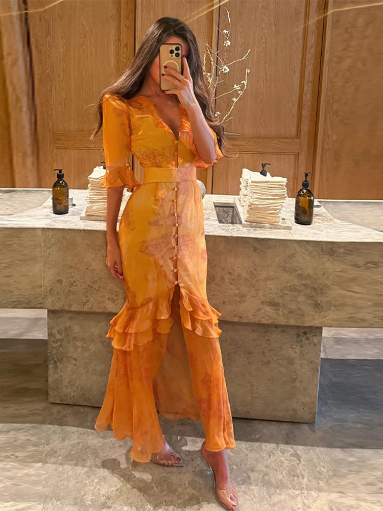 Sleeve 2026 Spring/Summer Romantic Women Party Gown Elegant Lady Vestido