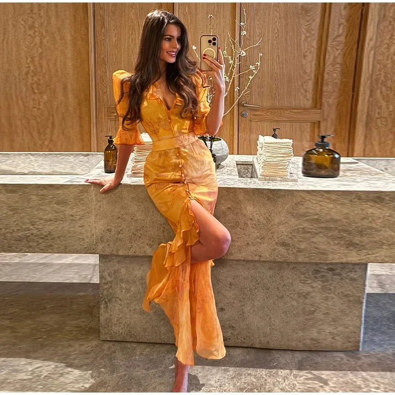 Sleeve 2026 Spring/Summer Romantic Women Party Gown Elegant Lady Vestido
