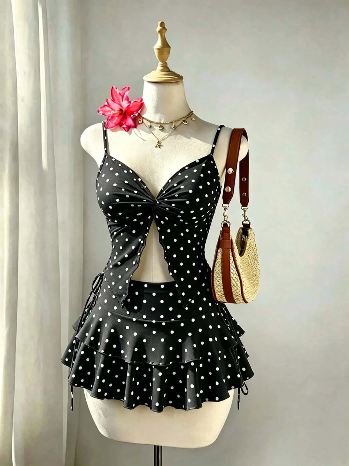 High-Waist Mini Skirt Set