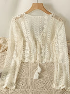 Lightweight Hollow-Out Knit Cardigan