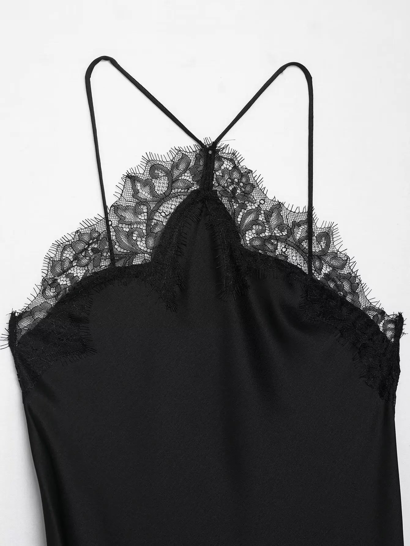 Satin Halter Lace Dress