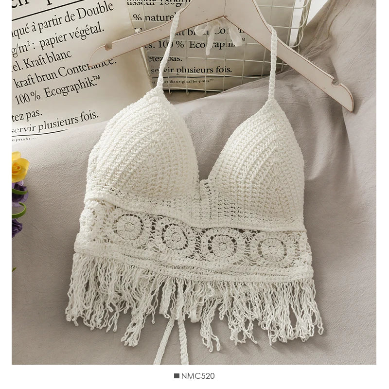 Hollow-Out Knit Cami Top