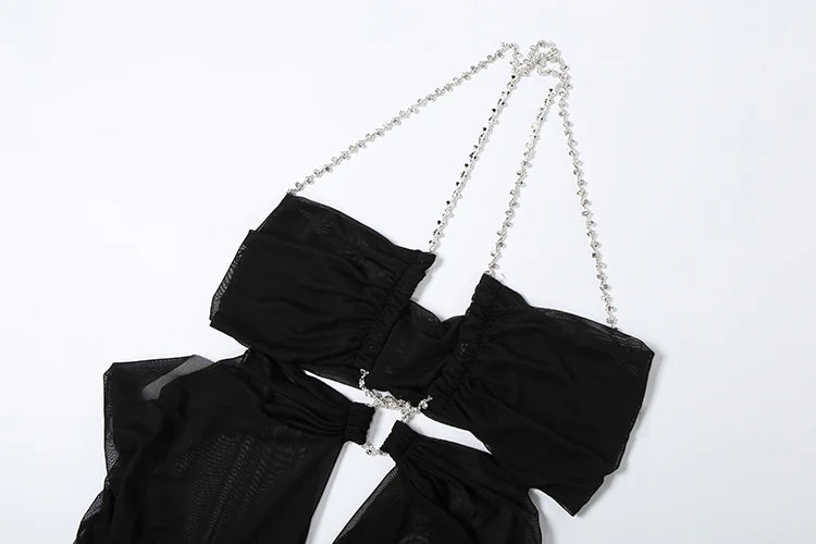 Nibber Halter Low-Neck Backless Sleeveless Vestidos
