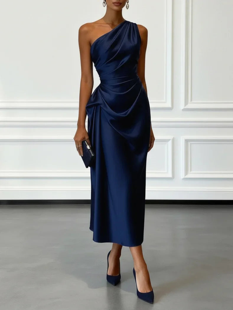 Satin Pleated Dress