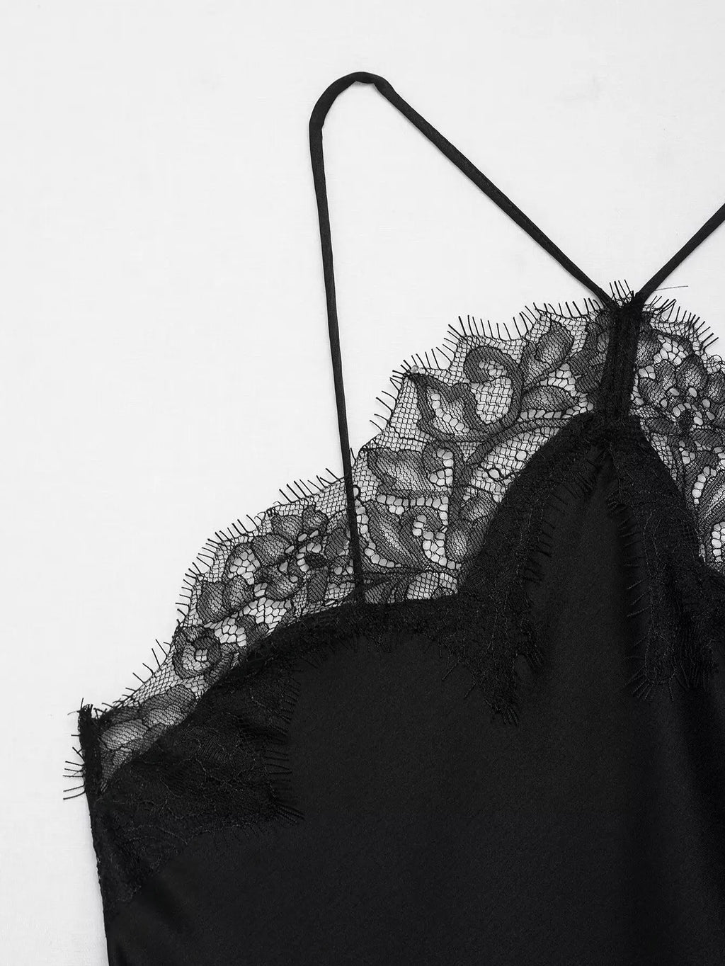 Satin Halter Lace Dress