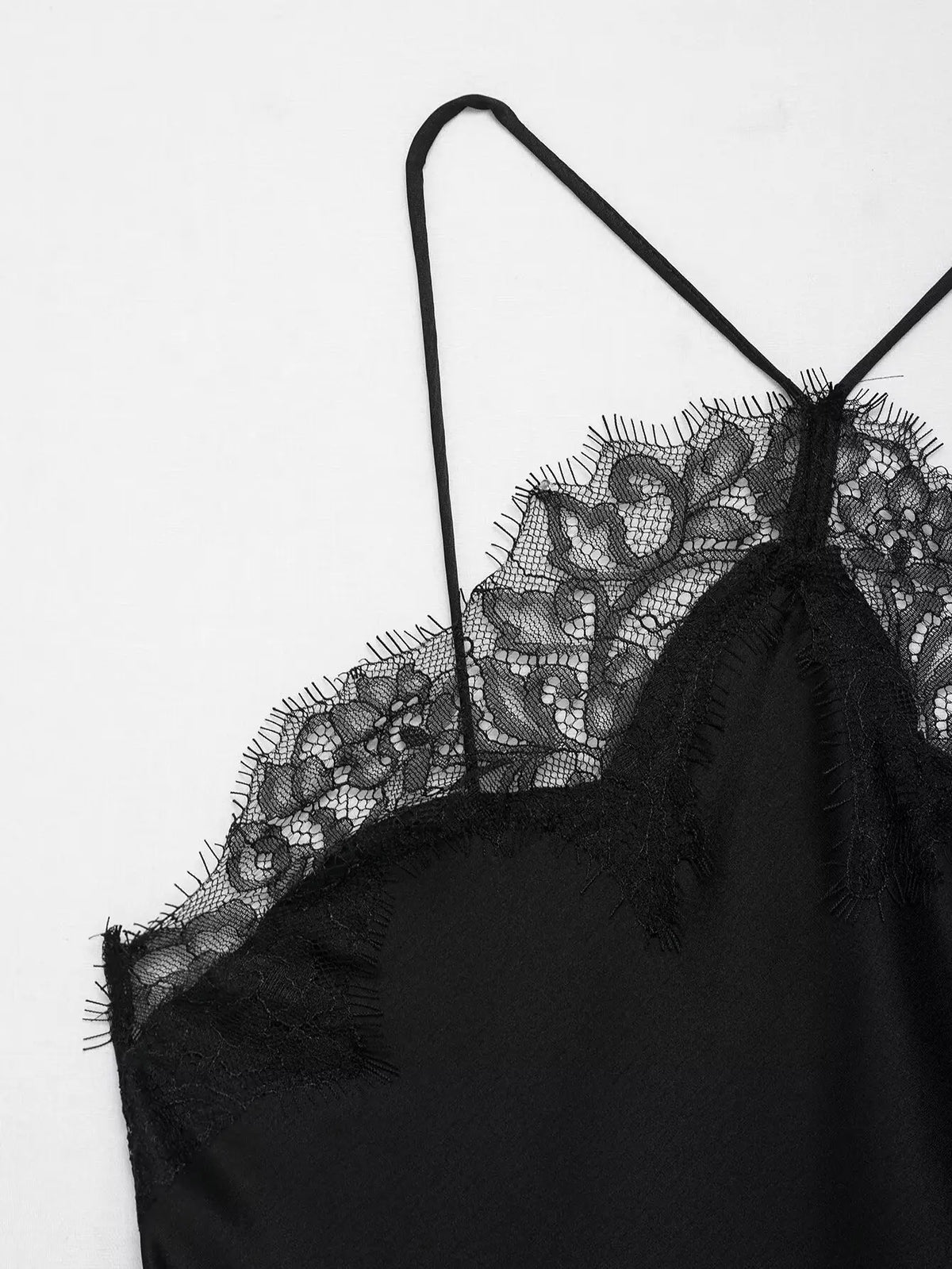 Satin Halter Lace Dress