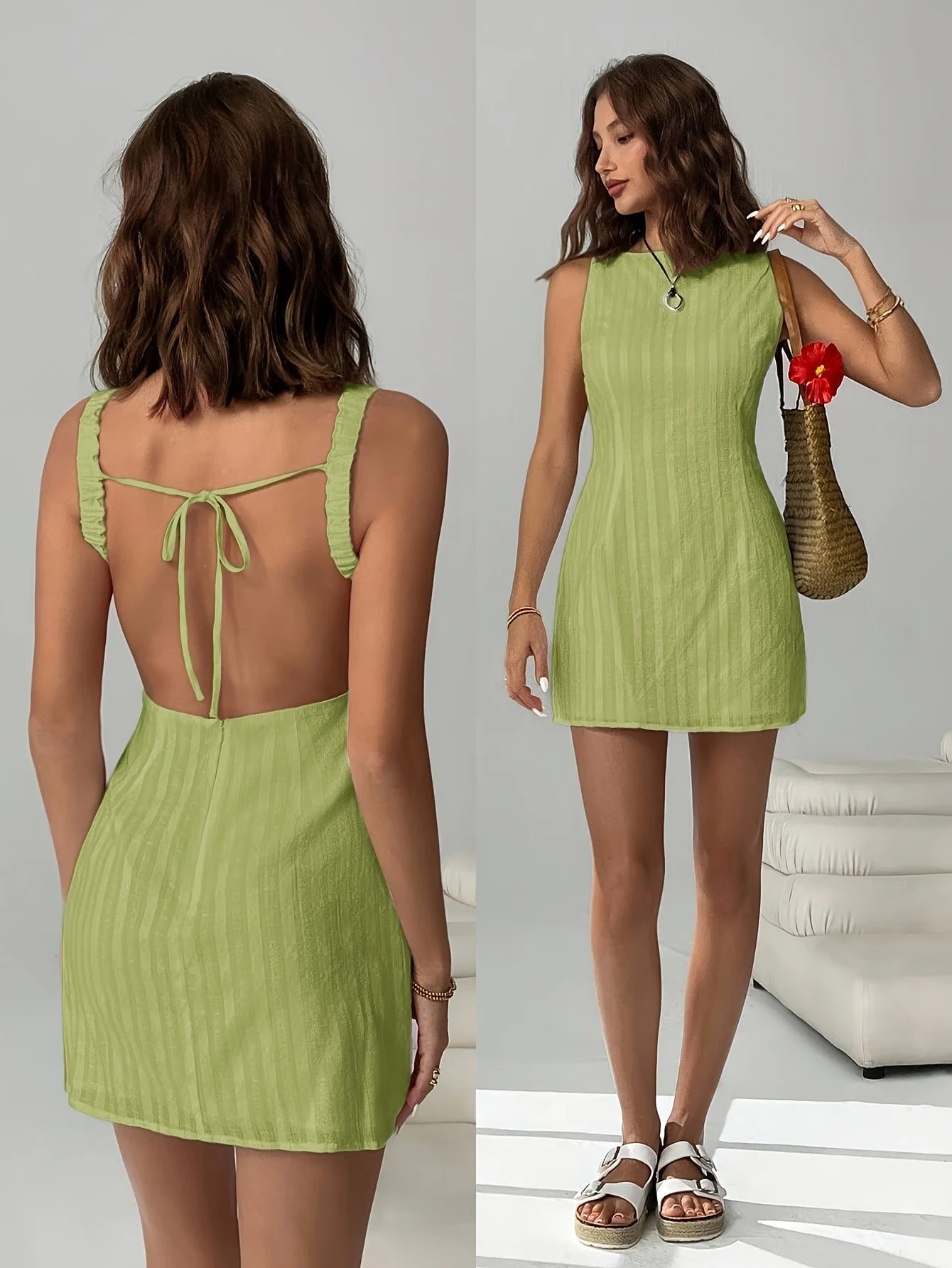 Embroidered Mini Dress