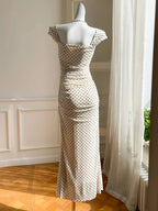 Polka Dot Hollow-Out Mermaid Knit Dress