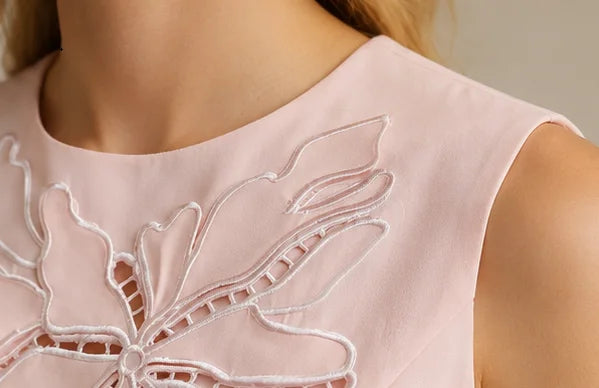 Embroidered Hollow-Out Elegant Top