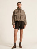 Argyle Zip-Up Cropped Jacket