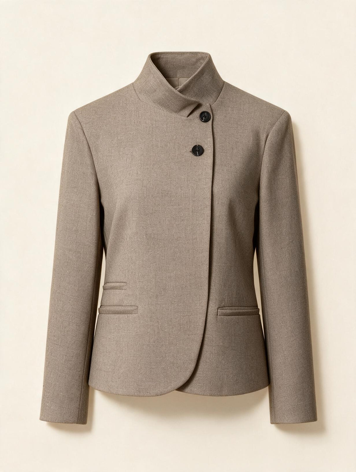 Elettra Ferri classic stand collar single-breasted blazer in casualwear style, shown on a hanger with neutral background.