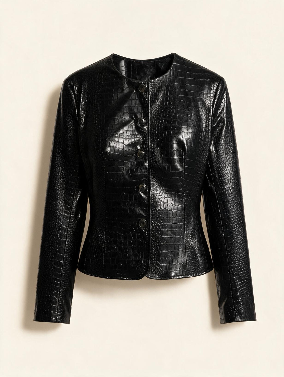 Elettra Ferri fashionable button-detail turn-down collar coat with stylish design, shown without a model on a neutral background.