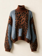 Elettra Ferri premium loose-fit turtleneck sweater in casualwear style, shown in a neutral color without a model.