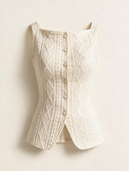Elettra Ferri geometric textured sleeveless casual shirt with a modern, sleeveless design and bold geometric patterns.