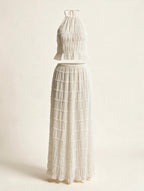 Elettra Ferri bohemian sleeveless summer dress with flowy fabric and relaxed fit, perfect for warm weather.
