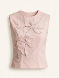 Elettra Ferri embroidered hollow-out elegant casual top with intricate detailing and stylish design, perfect for chic everyday wear.