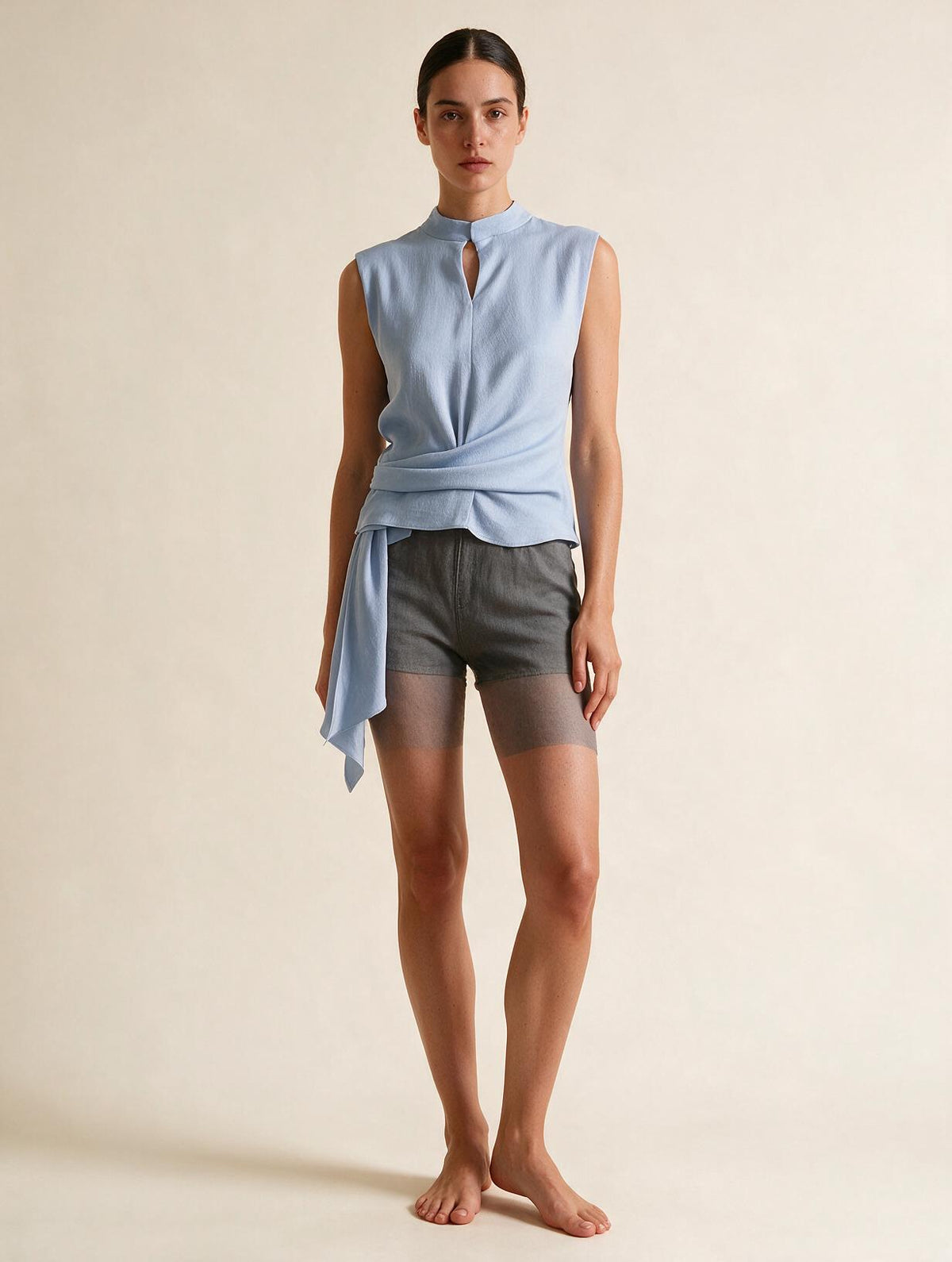 Elettra Ferri pleated tank top dress featuring a flowy design and sleeveless style, perfect for casual summer wear.