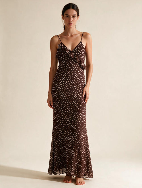 Elettra Ferri chiffon A-line dress with flowy fabric and elegant design, perfect for formal occasions and feminine style.